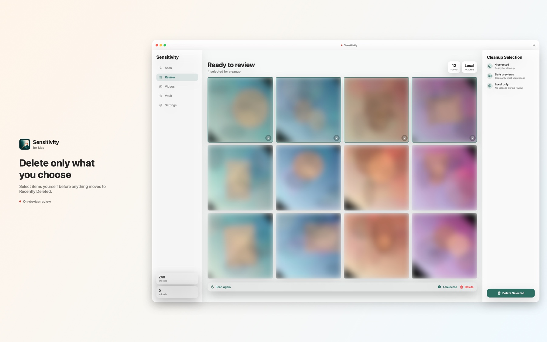 Sensitivity review workflow on Mac